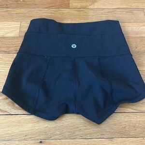 Black Lululemon high rise bikers shorts